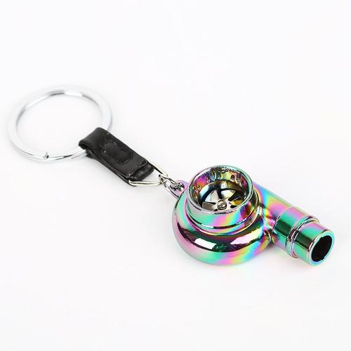 Arc-En-Whistle1 - Whistle Sound Turbo Turbine Long Style Metal Keychain Key Chain Ring Keyring Keyfob Pendent Car Auto Part Charger Spinning