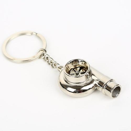 Argent Whistle1 - Whistle Sound Turbo Turbine Long Style Metal Keychain Key Chain Ring Keyring Keyfob Pendent Car Auto Part Charger Spinning
