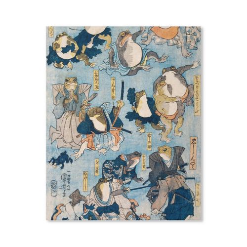 Canevas imprimer Grenouilles féodales Sans cadre 40x50cm DIY installer