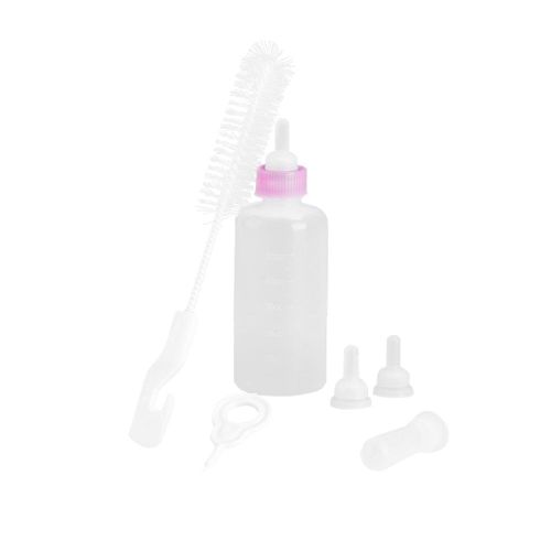 Silicone Biberon Ensemble Silicone Chien Chat Chaton Bébé Soins Infirmiers Eau Lait Mangeoire Avec Brosse Sucettes Fournitures 4bo