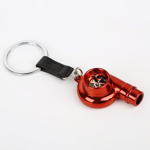 Rouge Sifflet1 - Whistle Sound Turbo Turbine Long Style Metal Keychain Key Chain Ring Keyring Keyfob Pendent Car Auto Part Charger Spinning