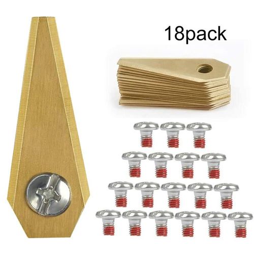 18 Pices Lame Robot Tondeuse+ 18pcs Vis, Lames De Rechange En Acier Inoxydable Avec Vis Et Bote Pour Bosch Indego Robot Tondeuse (Or)