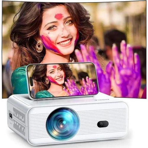 18000 Lumens Projector, 1080P Full HD Mini Projector, AMEELA Projector 2.45G WiFi Bluetooth, 50-100 Zoom, Portable Projector Comp
