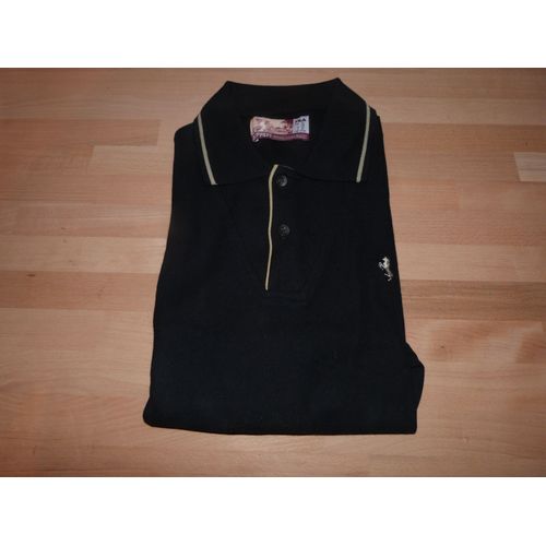 Polo Noir Ferrari Manche Longue M