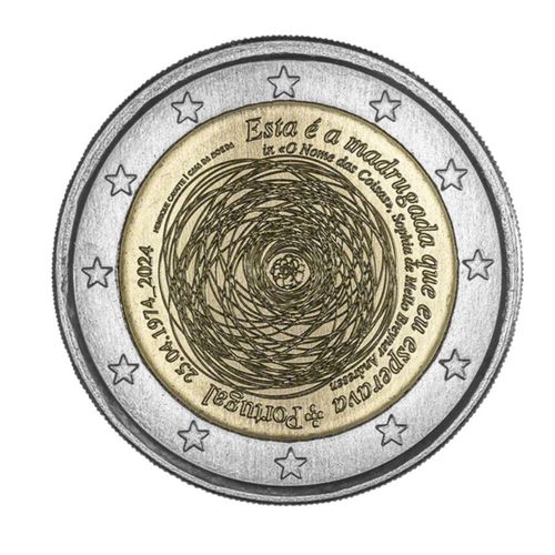 2 Euros Commémorative Portugal Revolution 25 Avril 2024 Unc