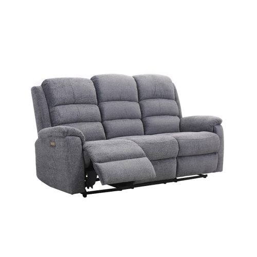 Canapé 3 Places Relax Électrique Avec Tablette Nevers En Tissu - Anthracite