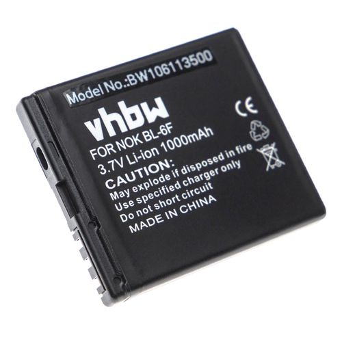Vhbw Batterie Compatible Avec Nokia N78, N79, N95 8gb Smartphone (1000mah, 3,7v, Li-Ion)