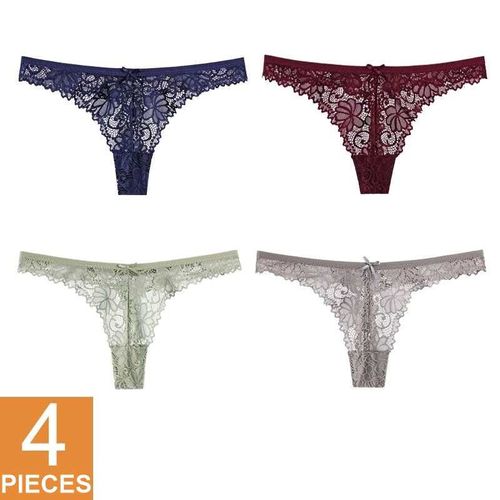 Lot 4x Panty Culotte 36 38 40 42 Femme Thong Brief Woman String Donna X4 Pc