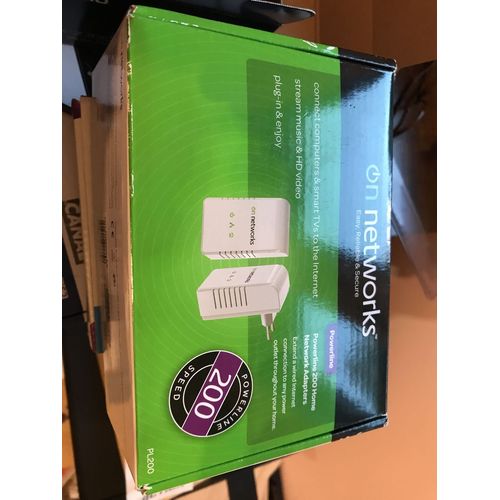 On Networks PL200 - Kit d'adaptation pour courant porteur - HomePlug AV (HPAV) - Branchement mural (pack de 2)