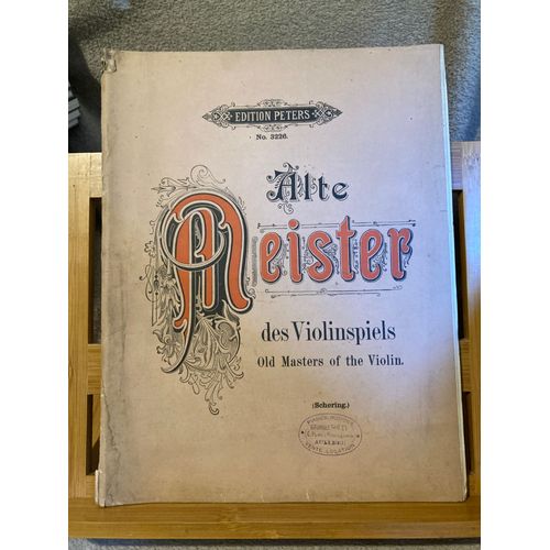 Alte Meister Des Violinspiels Recueil Partition Violon Piano Schering Editions Peters