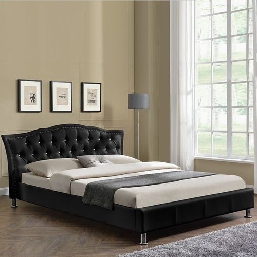 Lit Capitonné Milano Design Confort Et Style Pour Votre Chambre - Noir - 160x200