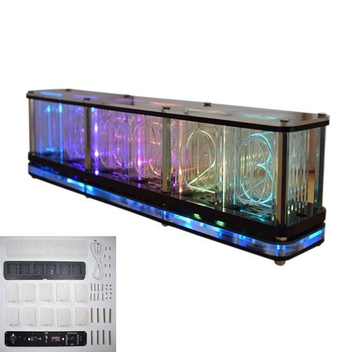 Tube Lumineux Quasi Brillant,Horloge Numérique À Led,Veilleuse Rvb Polychrome,Bar,Atmosphère,Décoration De Maison,Cadeau D'ornement - Type A