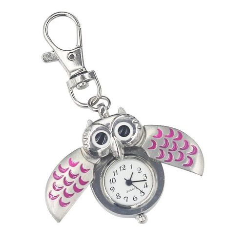 Montre De Poche À Quartz Vintage,Créative,Rétro,Portable,Aigle,Colorée,Théâtre,Design De Mode,Avec Collier,Porte-Clés - Type Rose Pink