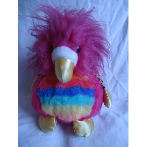 Oiseau Arc En Ciel En Peluche Grand Vintage Rose 30 Cm Ajena Paris