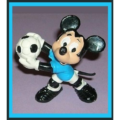 1 Figurine ( Mickey Footballeur ) Disney, Pvc, Année 1980