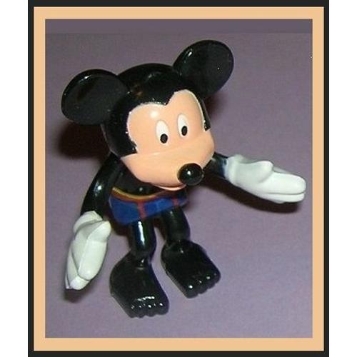 1 Figurine ( Mickey En Position Assise ) Disney, Pvc, Année1980 ((( Très Très Rare A Trouver )))