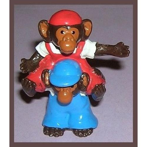 1 Figurine ( Les Minijumo ) Chimpanzés, Mini-Costo ) Lessive Omo, Pvc, Année 1996