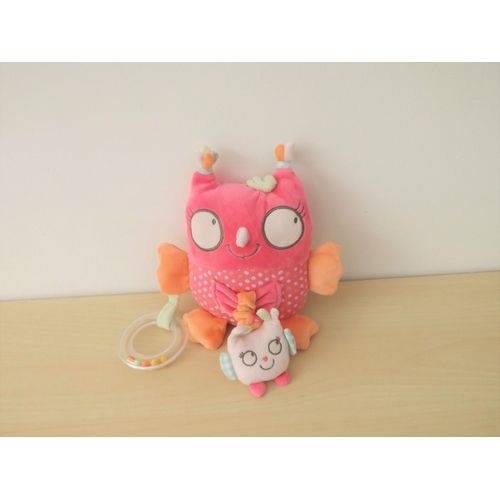 Doudou Chouette Hiboux Rose Et Son Bébé Tex