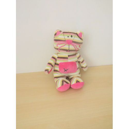 Peluche Doudou Chat Rose Multicolore Orchestra