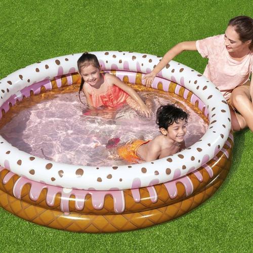 Piscine pataugeoire gonflable ronde Sunday Funday - Dimensions 160x38cm