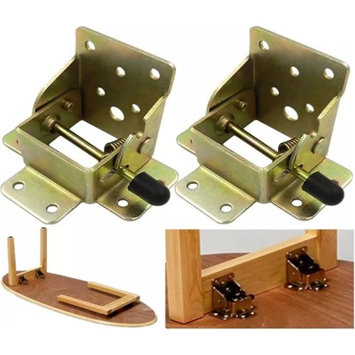 (1 paire) extensions de pieds de table pliantes autobloquantes à 90 degrés, support de cadre de charnière de lit de table caché télescopique pliable