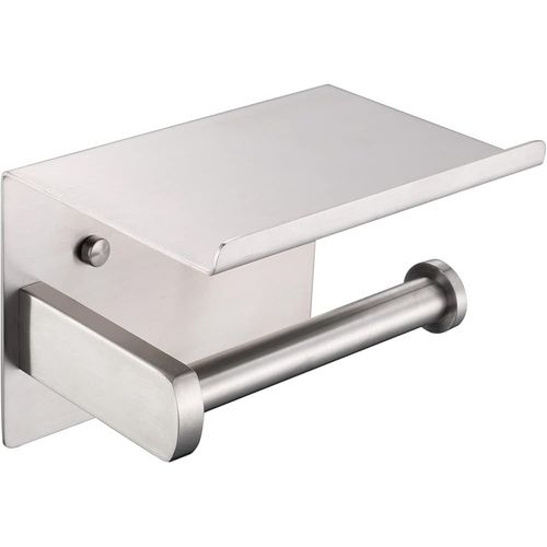 Porte-Rouleau de Papier Toilette, Porte-Papier hygiénique Moderne brossé en Acier Inoxydable SUS 304 avec étagère de téléphone, Accessoire de Cuisine de Salle de Bain