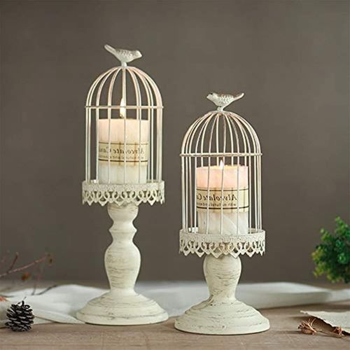Chandelier à Cage à Oiseaux Vintage, Chandeliers décoratifs pour Tables de Mariage, Ornements pour Chandeliers sculptés en Fer forgé, S + L
