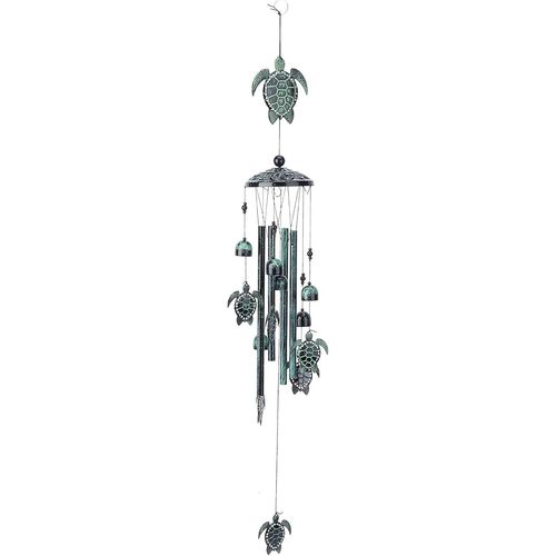 Carillons Éoliens Tortue, décorations de Cloche de Tortue Carillons Éoliens Extérieurs avec Tube en Aluminium et Cordon en Polyester pour Terrasse Extérieure Maison Jardin Cadeau