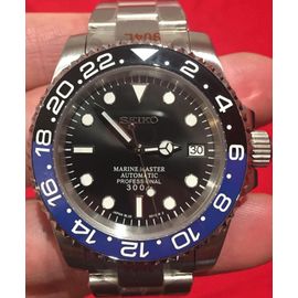 Montre Seiko Mod Automatique Mouvement Nh35 Batman Hommage Master Ii