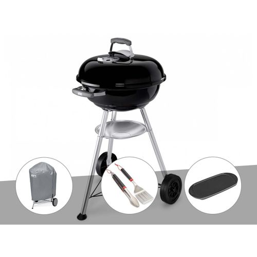 Barbecue Weber Compact Kettle 47 cm + Housse + Kit ustensiles + Plancha