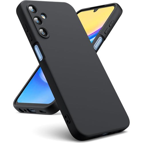 Coque Pour Samsung Galaxy A15 4g / 5g, Coque Silicone Liquide Intérieur Microfibre Souple Étuis En Caoutchouc Housse Antichoc Protection Bumper Coque Samsung A15 - Noir