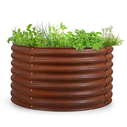 Blumfeldt Rust Grow - Potager Surélevé De Jardin 100 X 60 Cm (Øxh) - Tôle D'acier Galvanisée - Aspect Rouille