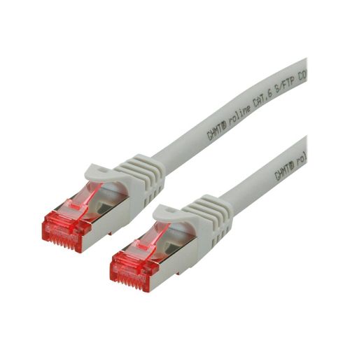 Roline - Cordon de raccordement - RJ-45 (M) pour RJ-45 (M) - 20 m - SFTP, PiMF - CAT 6 - sans halogène, moulé, bloqué - gris