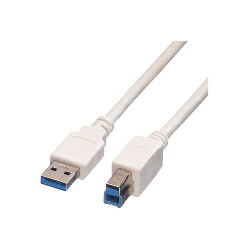 VALUE - Câble USB - USB type A (M) pour USB Type B (M) - USB 3.0 - 1.8 m - moulé - blanc