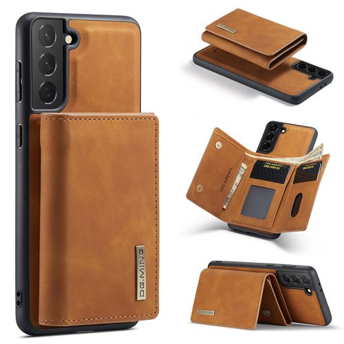 Coque Portefeuille Amovible Étuis Antichoc Rabat Housses Avec Fente Carte, Pu Cuir Portefeuille Etui En Pu Coque Pour Samsung Galaxy S21 - Jaune