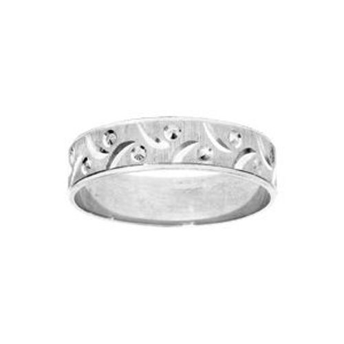 Bague Argent Rhodié 5mm Diamantée