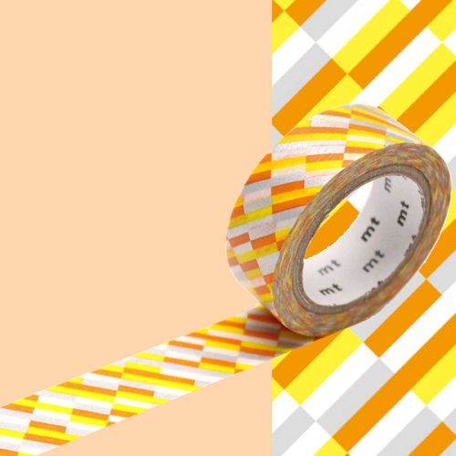 Masking Tape Mt Mosaïque Argent Et Orange