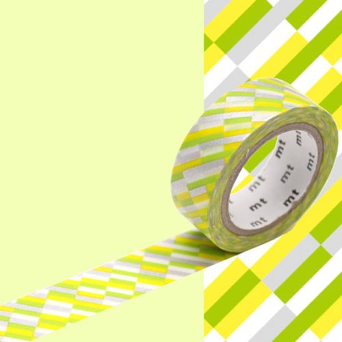 Masking Tape Mt Mosaïque Argent Et Vert