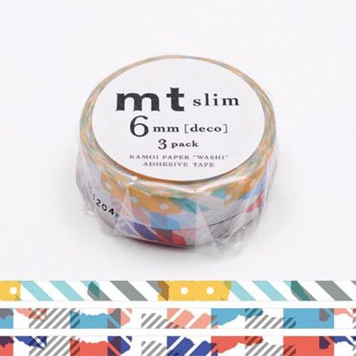 Masking Tape Mt Slim 6mm Deco G 3 Pièces - Masking Tape (Mt)