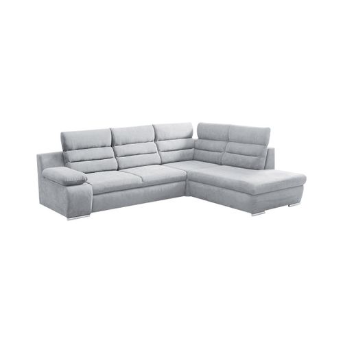 Canapé D'angle Convertible En Tissu Pylos - Gris Clair - Angle Droit