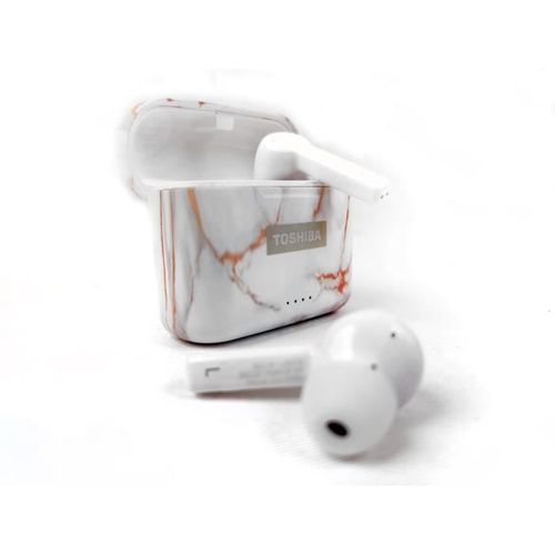 Toshiba RZE-BT750EPNZ - Écouteurs sans fil avec micro - intra-auriculaire - Bluetooth - Blanc marbré
