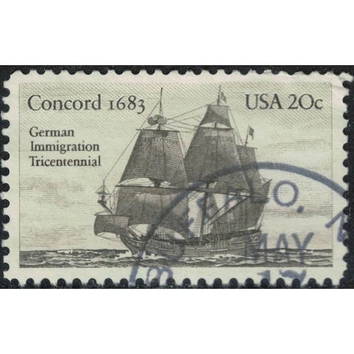 Etats Unis 1983 Oblitéré Used Tricentenaire De L'immigration Allemande Navire Voilier Concord Su