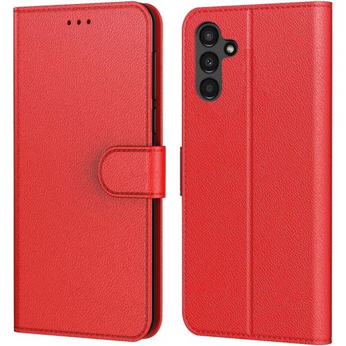 Coque Pour Samsung Galaxy A54 5g, Coque Samsung A54,Etui Protection Housse Premium En Cuir Pu, Emplacements Cartes , Pochette Flip Case Pour Samsung A54 5g Book Rouge