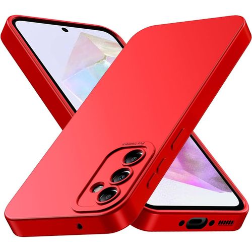 Coque Pour Samsung Galaxy A55 5g, Coque Samsung A55, Housse Etui De Protection En Silicone Souple,Cover Antichoc Avec Protege De Camera, Pour Tpu Rouge, Samsung A55