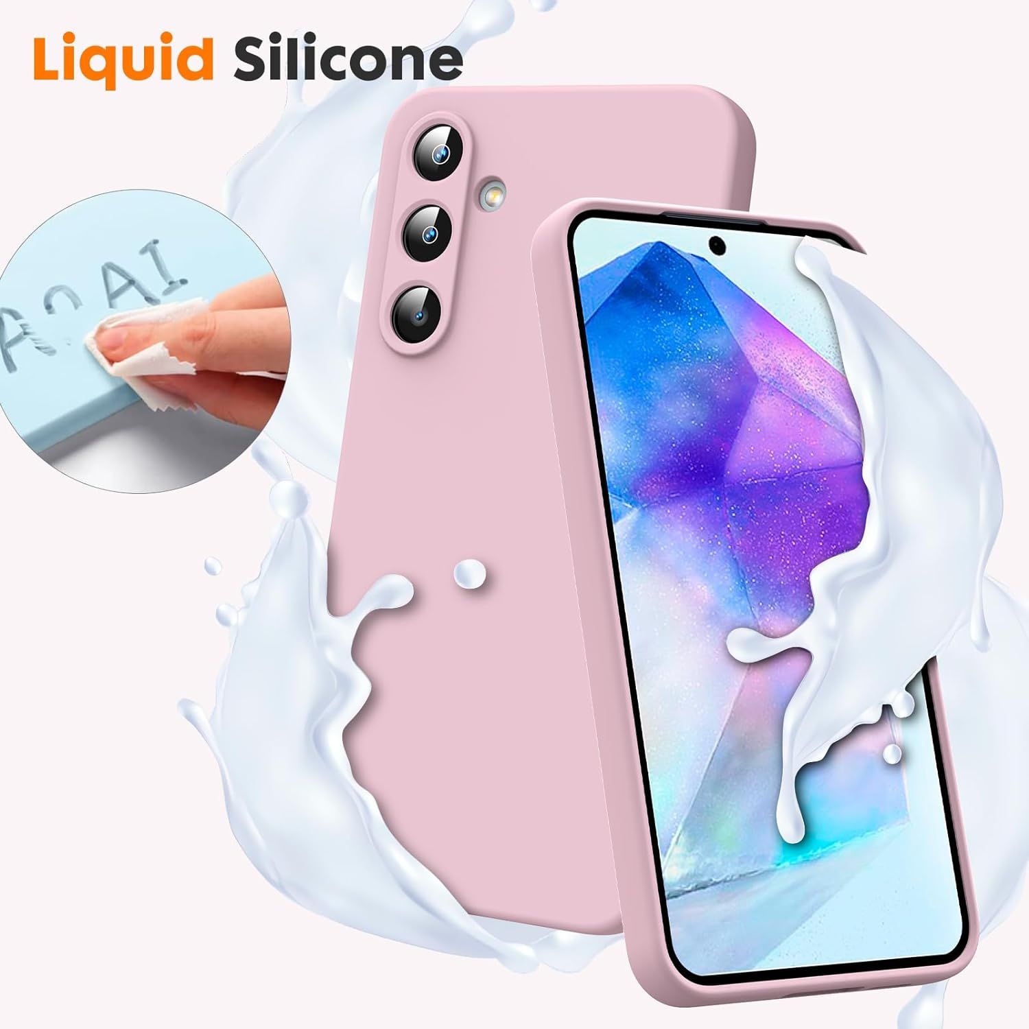 Coque Pour Samsung Galaxy A55 5g, Coque Silicone Liquide Int... - 3
