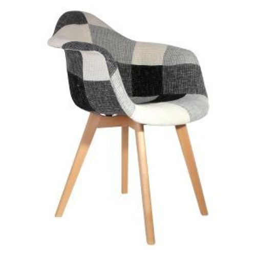 Fauteuil Scandinave Patchwork Motif Gris