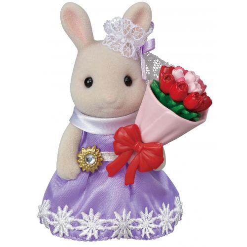 Les Familles La Grande Soeur Lapin Crème Et Son Bouquet De Fleurs