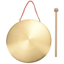 Percussion D'opéra De Chapelle En Laiton Et Cuivre, Gong Manuel De 22cm Avec Marteau De Jeu Rond Jdko94