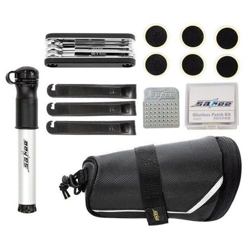 Sahoo Kit De Réparation De Vélo Kits Outils De Réparation D'entretien De Vélo Avec Sac De Selle Mini Pompe Pneu Gonfleur Pat Jdko48