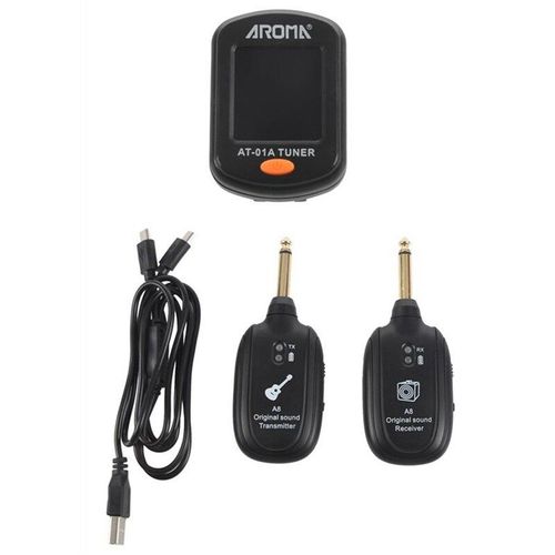 Arôme Uhf Guitare Sans Fil Système Émetteur Récepteur Intégré Rechargeable Et Arôme At 01a Affichage De La Guitare Jdko949